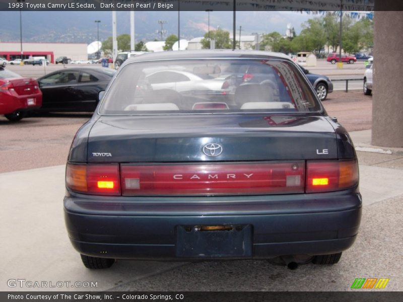 Dark Green Pearl / Beige 1993 Toyota Camry LE Sedan