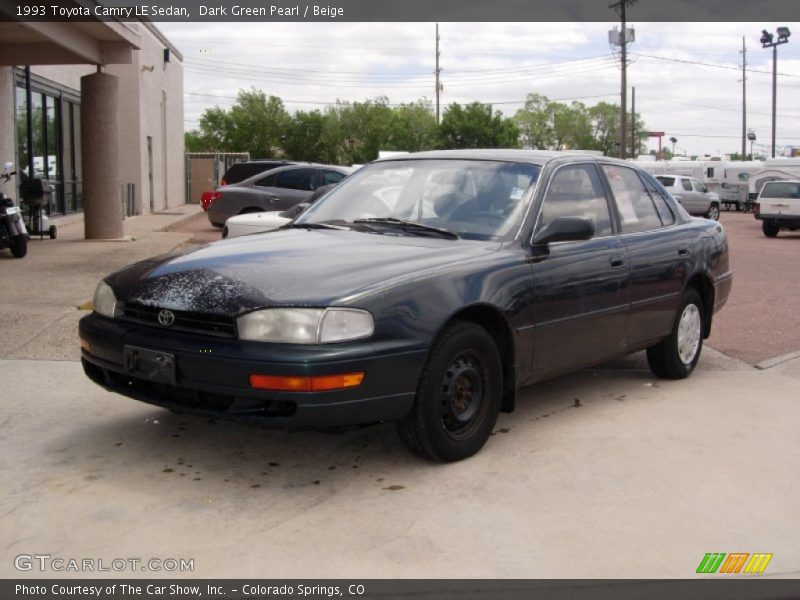 Dark Green Pearl / Beige 1993 Toyota Camry LE Sedan