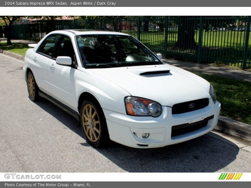 Aspen White / Dark Gray 2004 Subaru Impreza WRX Sedan