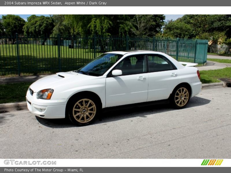 Aspen White / Dark Gray 2004 Subaru Impreza WRX Sedan