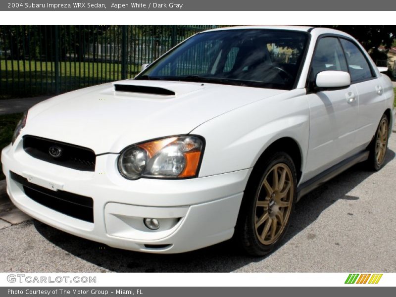 Aspen White / Dark Gray 2004 Subaru Impreza WRX Sedan