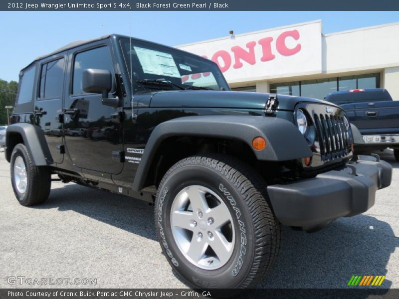 Black Forest Green Pearl / Black 2012 Jeep Wrangler Unlimited Sport S 4x4