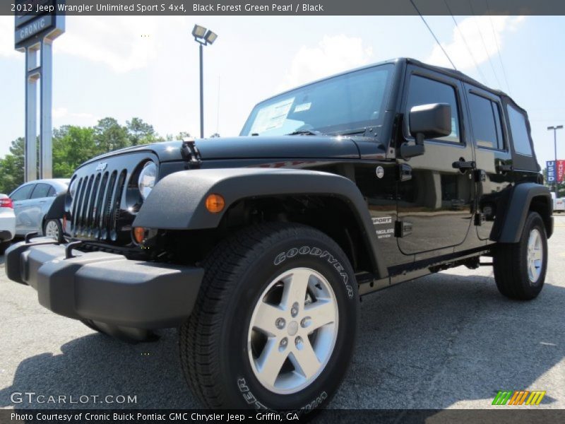 Black Forest Green Pearl / Black 2012 Jeep Wrangler Unlimited Sport S 4x4