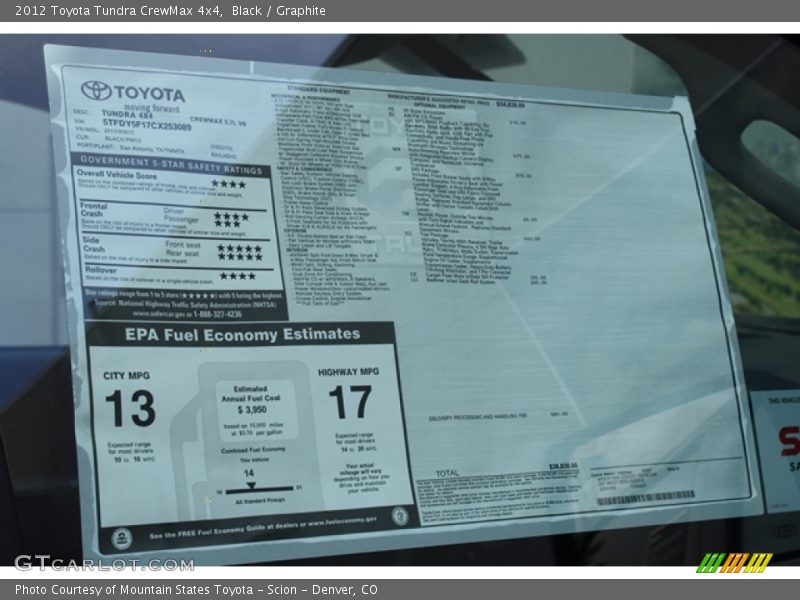 Black / Graphite 2012 Toyota Tundra CrewMax 4x4