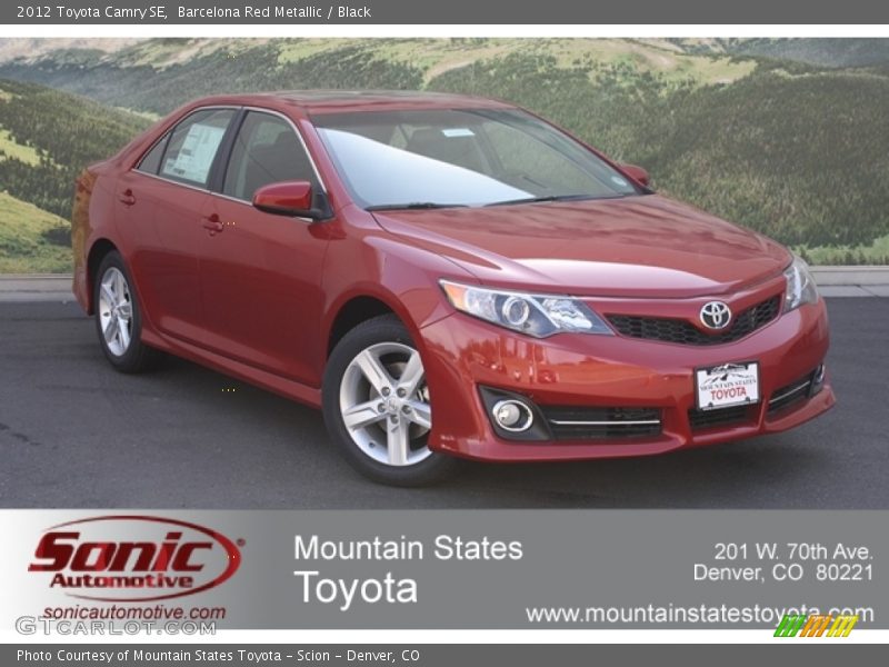 Barcelona Red Metallic / Black 2012 Toyota Camry SE