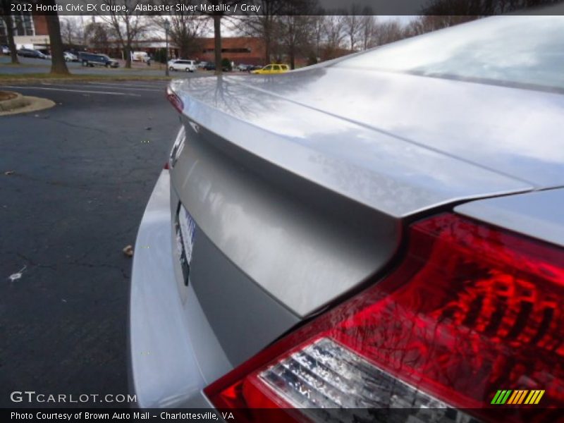 Alabaster Silver Metallic / Gray 2012 Honda Civic EX Coupe