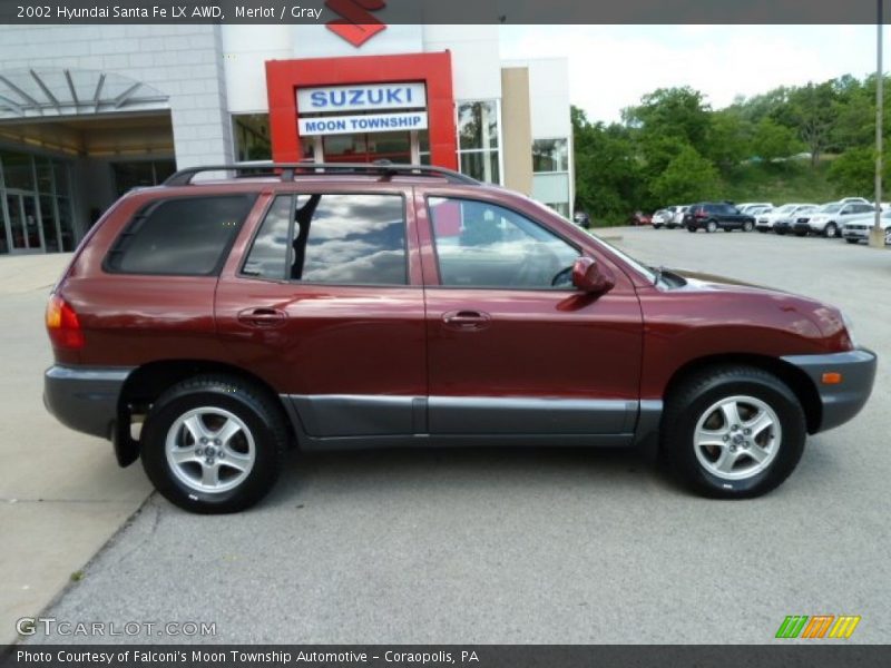 Merlot / Gray 2002 Hyundai Santa Fe LX AWD