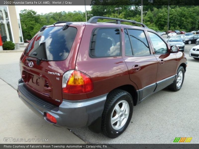 Merlot / Gray 2002 Hyundai Santa Fe LX AWD
