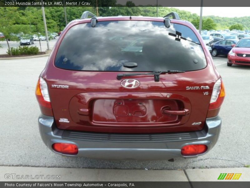 Merlot / Gray 2002 Hyundai Santa Fe LX AWD