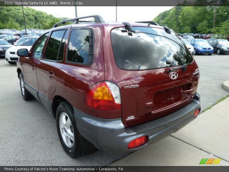 Merlot / Gray 2002 Hyundai Santa Fe LX AWD