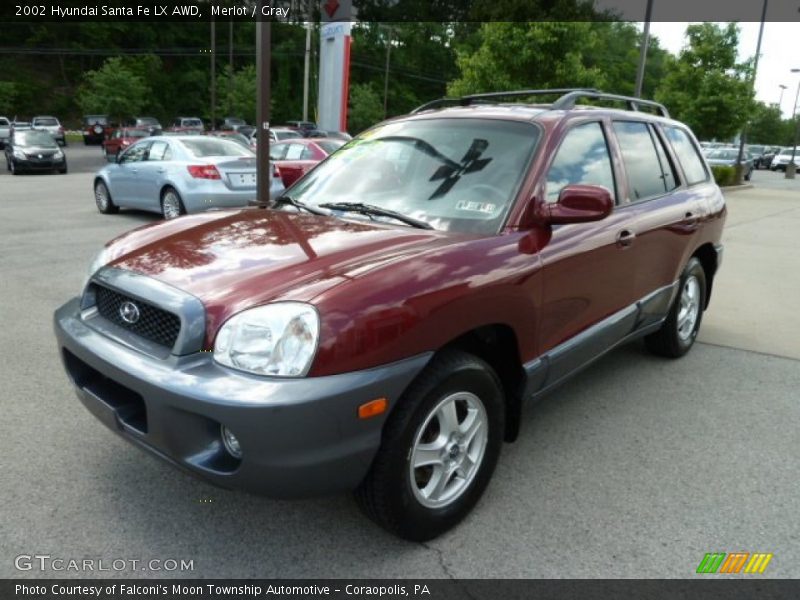Merlot / Gray 2002 Hyundai Santa Fe LX AWD