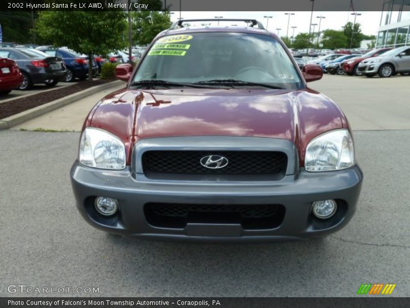 Merlot / Gray 2002 Hyundai Santa Fe LX AWD