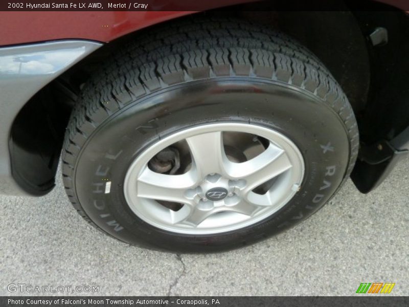 Merlot / Gray 2002 Hyundai Santa Fe LX AWD