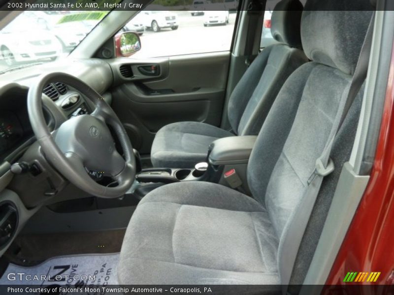 Merlot / Gray 2002 Hyundai Santa Fe LX AWD