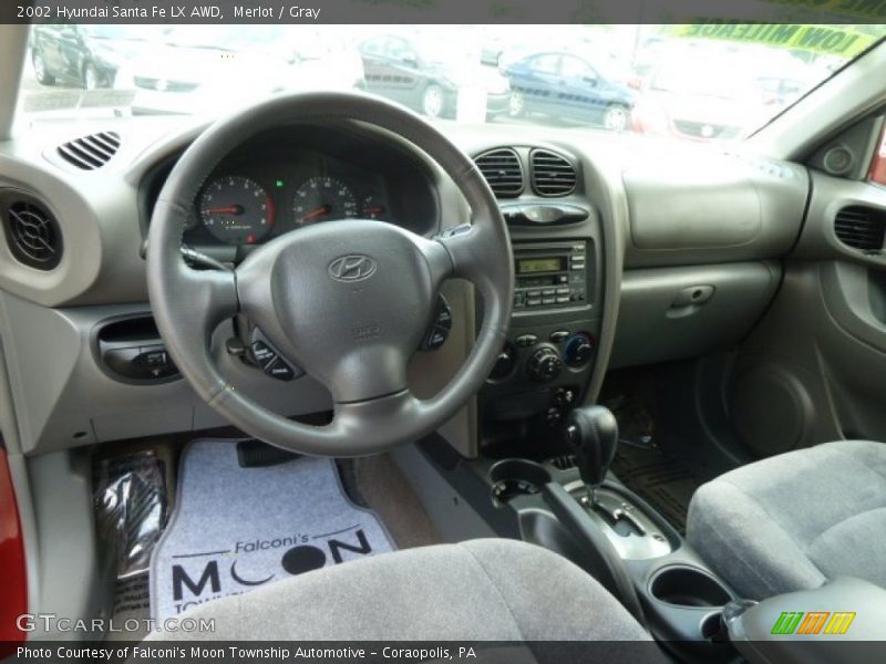 Merlot / Gray 2002 Hyundai Santa Fe LX AWD