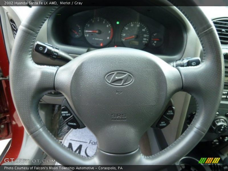 Merlot / Gray 2002 Hyundai Santa Fe LX AWD