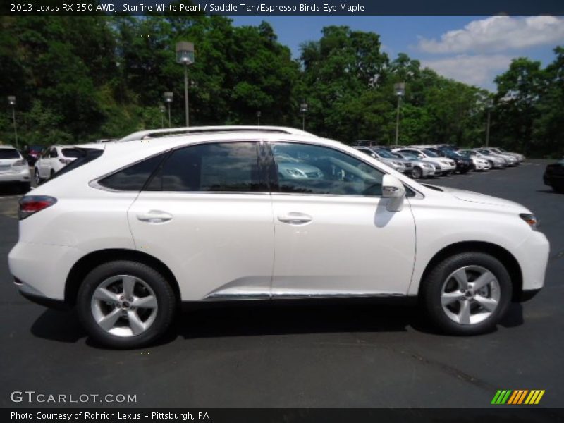 Starfire White Pearl / Saddle Tan/Espresso Birds Eye Maple 2013 Lexus RX 350 AWD