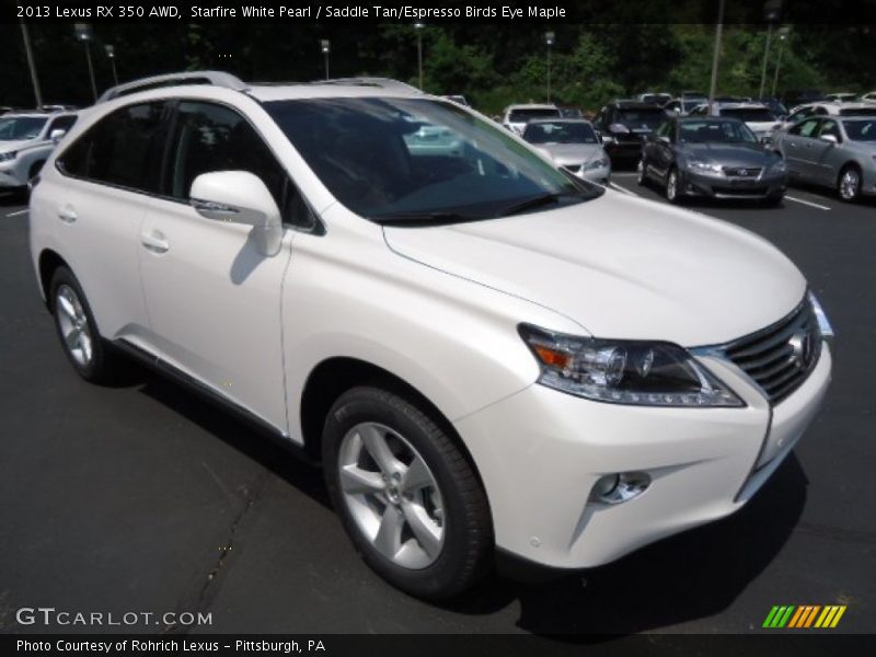 Starfire White Pearl / Saddle Tan/Espresso Birds Eye Maple 2013 Lexus RX 350 AWD