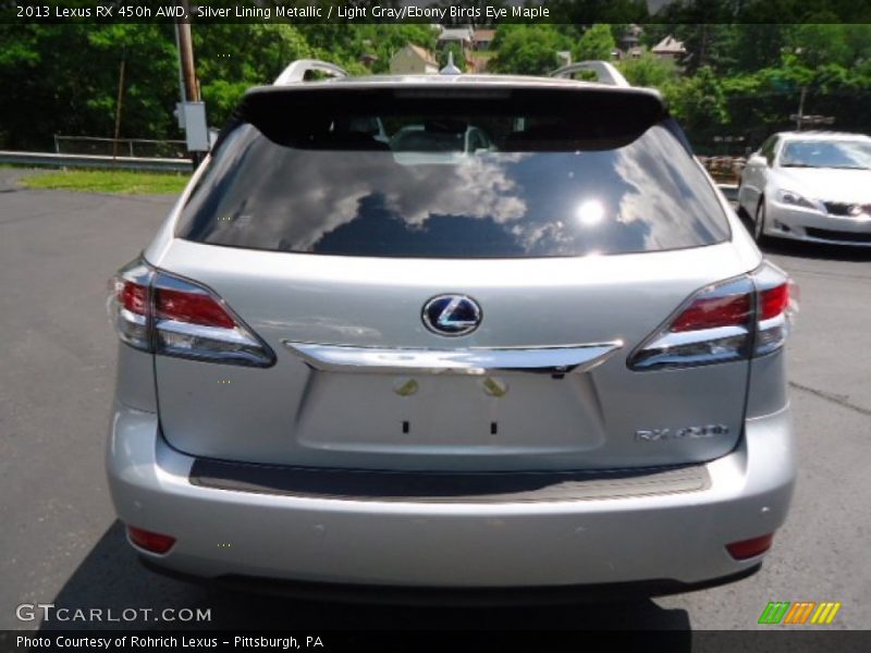 Silver Lining Metallic / Light Gray/Ebony Birds Eye Maple 2013 Lexus RX 450h AWD