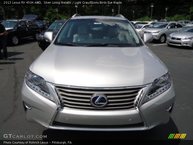 Silver Lining Metallic / Light Gray/Ebony Birds Eye Maple 2013 Lexus RX 450h AWD