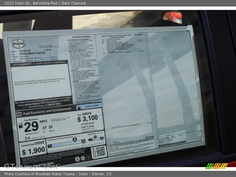 Barcelona Red / Dark Charcoal 2012 Scion xD
