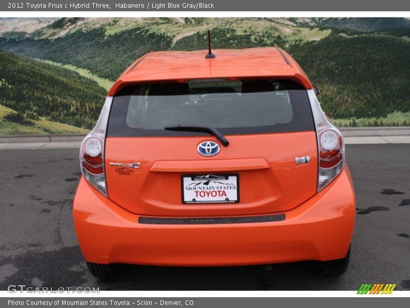 Habanero / Light Blue Gray/Black 2012 Toyota Prius c Hybrid Three