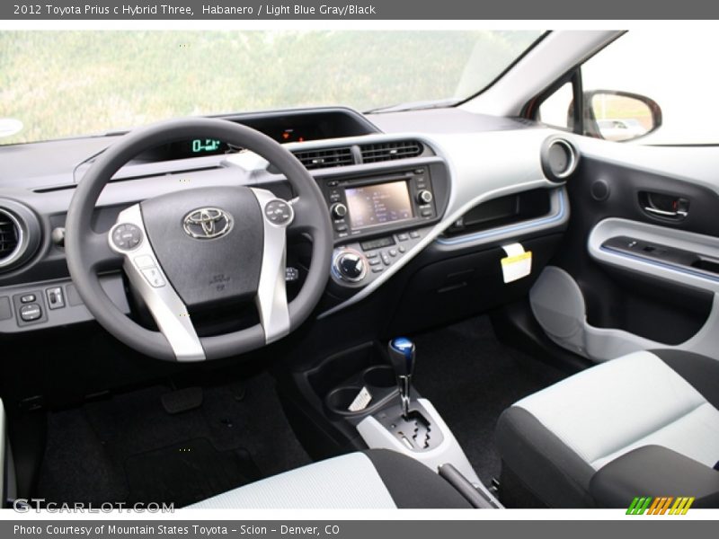 Habanero / Light Blue Gray/Black 2012 Toyota Prius c Hybrid Three