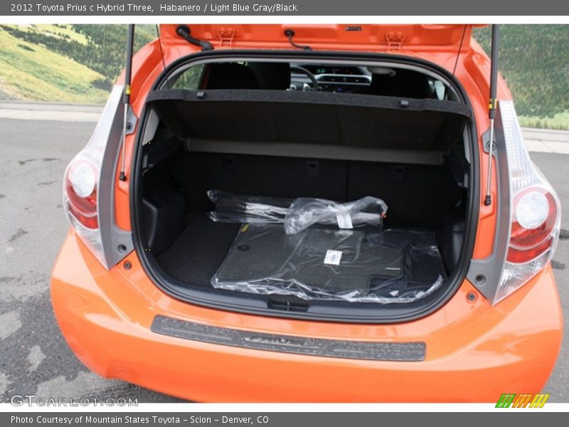 Habanero / Light Blue Gray/Black 2012 Toyota Prius c Hybrid Three