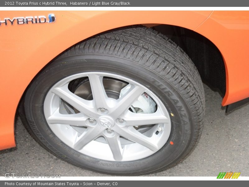 Habanero / Light Blue Gray/Black 2012 Toyota Prius c Hybrid Three