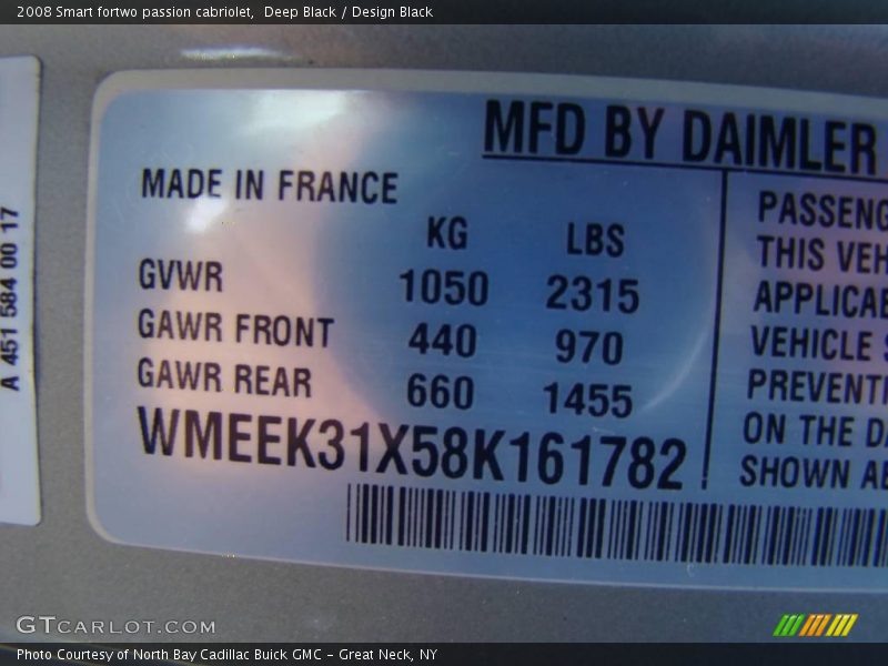 Deep Black / Design Black 2008 Smart fortwo passion cabriolet