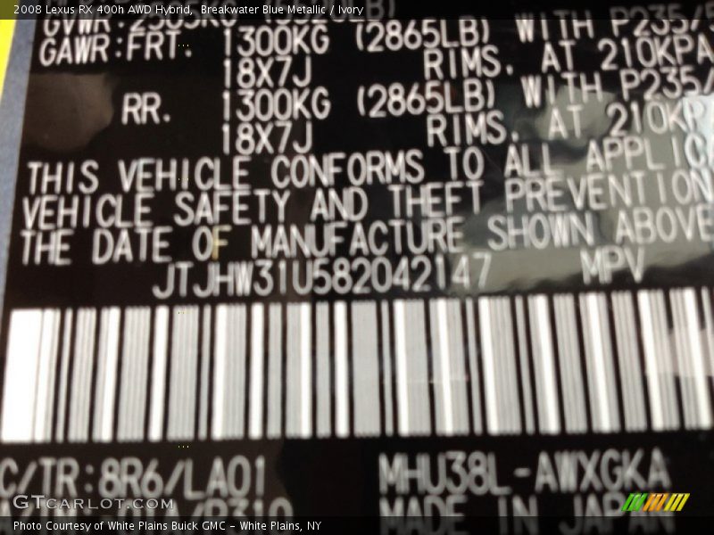 Breakwater Blue Metallic / Ivory 2008 Lexus RX 400h AWD Hybrid