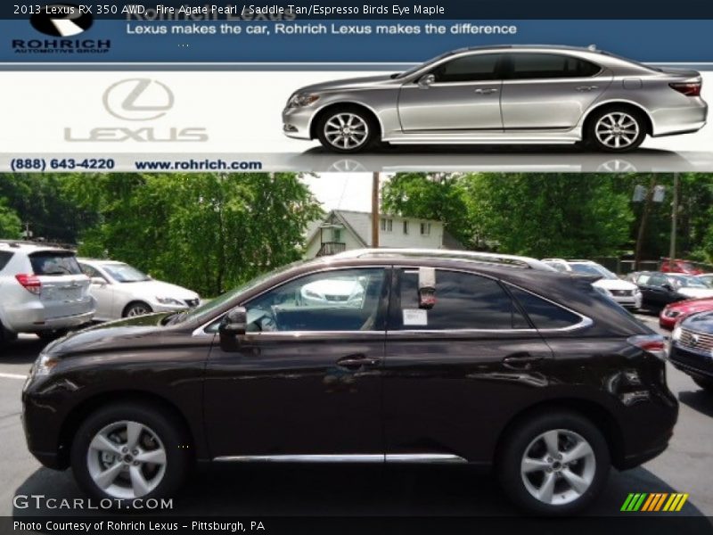 Fire Agate Pearl / Saddle Tan/Espresso Birds Eye Maple 2013 Lexus RX 350 AWD