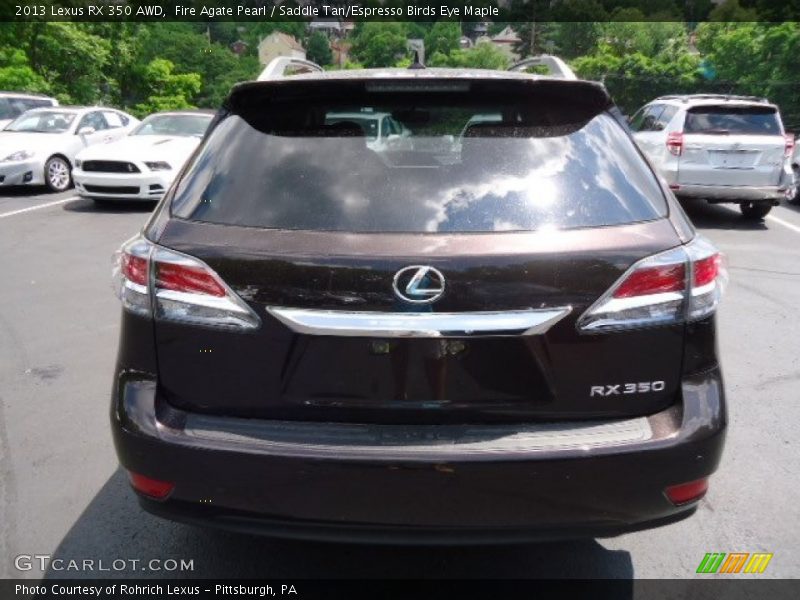 Fire Agate Pearl / Saddle Tan/Espresso Birds Eye Maple 2013 Lexus RX 350 AWD