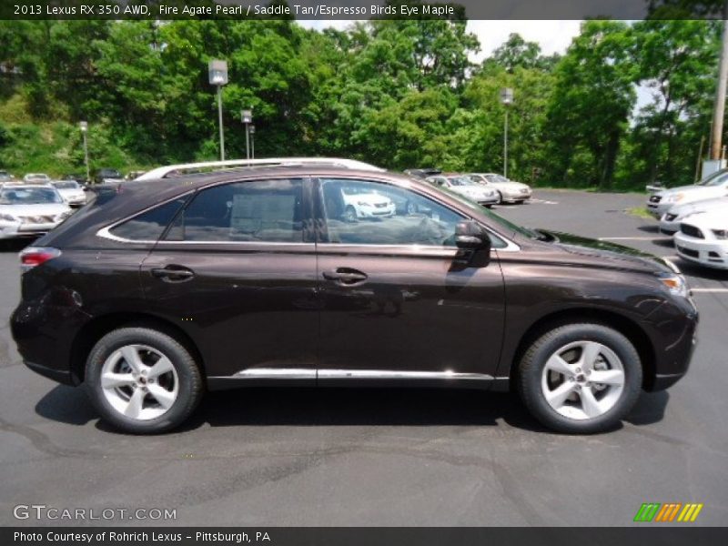 Fire Agate Pearl / Saddle Tan/Espresso Birds Eye Maple 2013 Lexus RX 350 AWD
