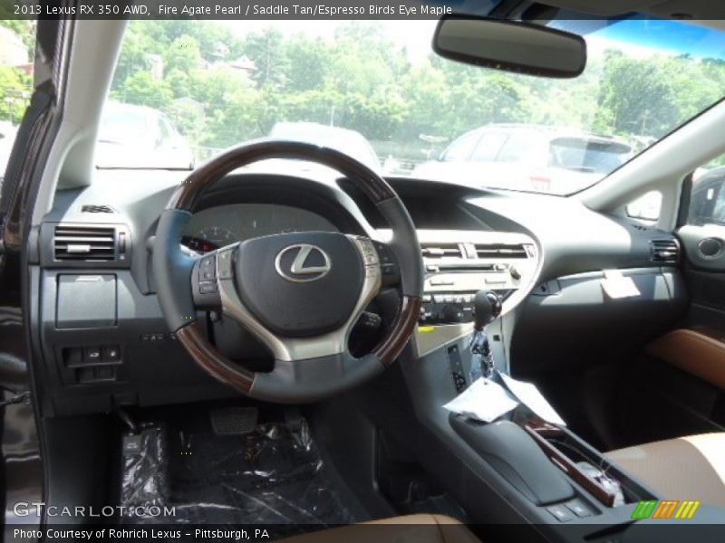 Fire Agate Pearl / Saddle Tan/Espresso Birds Eye Maple 2013 Lexus RX 350 AWD