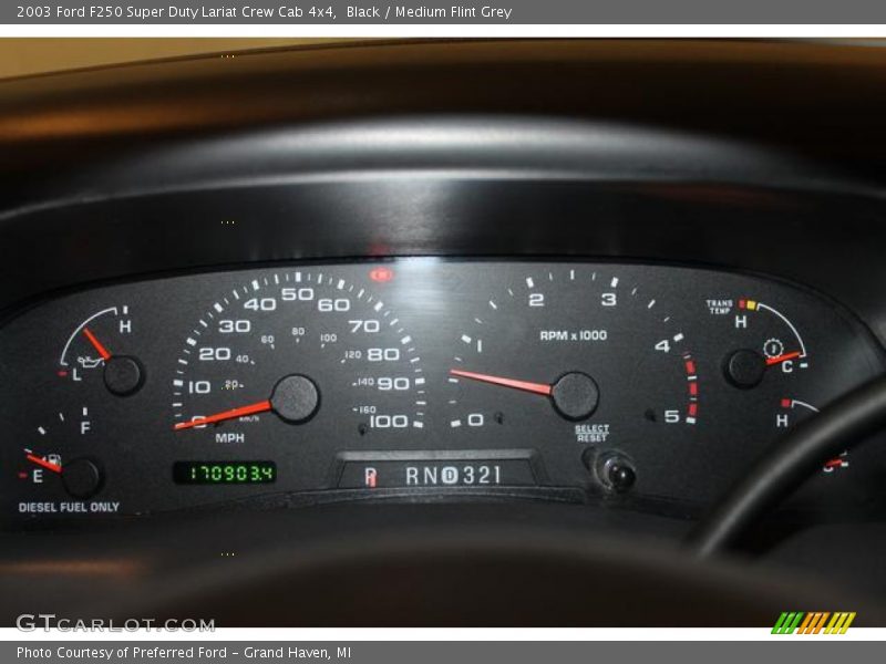 Black / Medium Flint Grey 2003 Ford F250 Super Duty Lariat Crew Cab 4x4