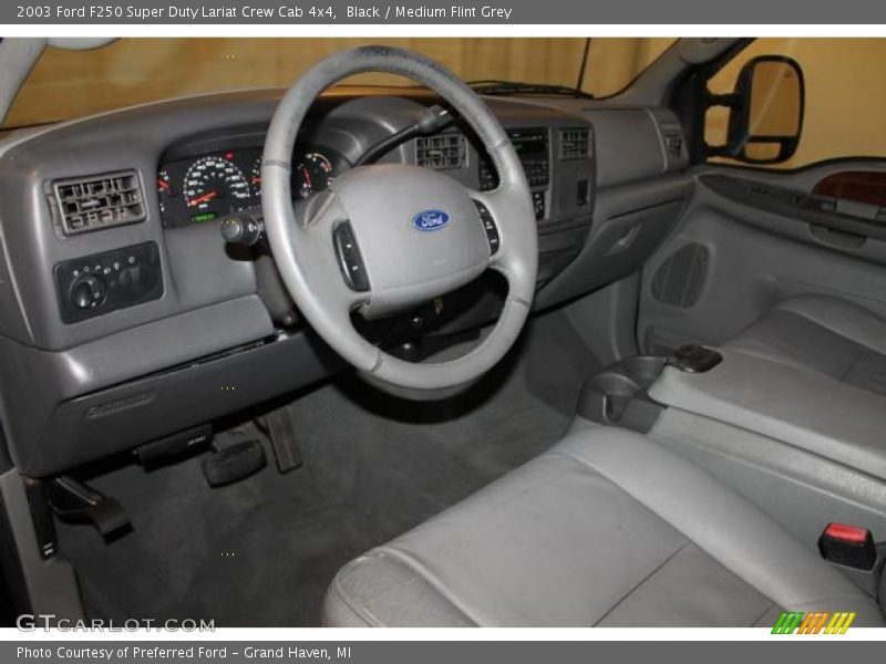 Black / Medium Flint Grey 2003 Ford F250 Super Duty Lariat Crew Cab 4x4