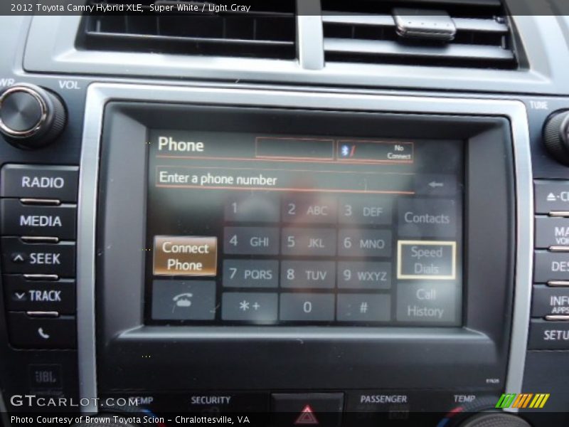 Super White / Light Gray 2012 Toyota Camry Hybrid XLE