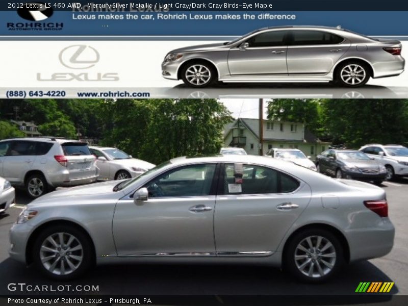 Mercury Silver Metallic / Light Gray/Dark Gray Birds-Eye Maple 2012 Lexus LS 460 AWD