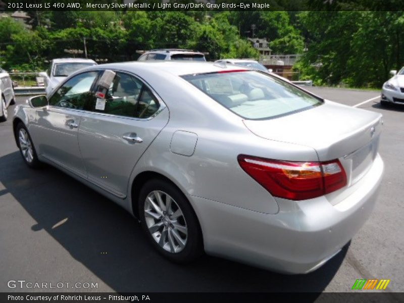 Mercury Silver Metallic / Light Gray/Dark Gray Birds-Eye Maple 2012 Lexus LS 460 AWD