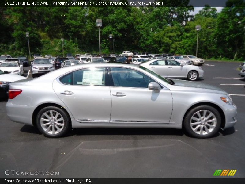 Mercury Silver Metallic / Light Gray/Dark Gray Birds-Eye Maple 2012 Lexus LS 460 AWD