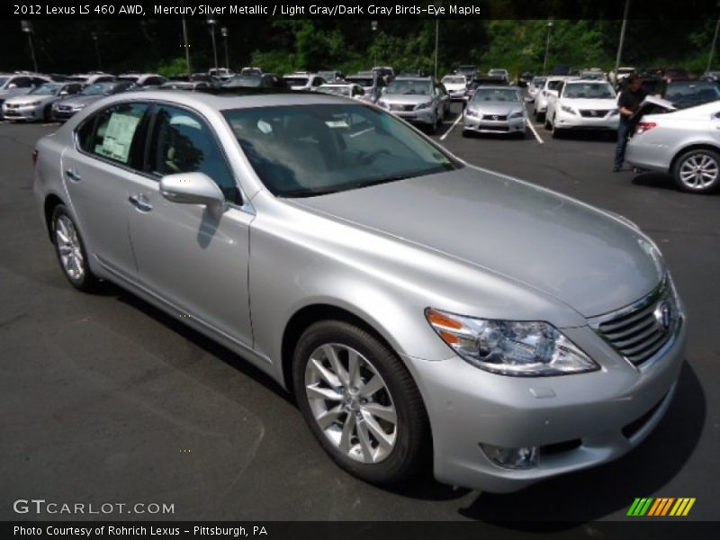 Mercury Silver Metallic / Light Gray/Dark Gray Birds-Eye Maple 2012 Lexus LS 460 AWD