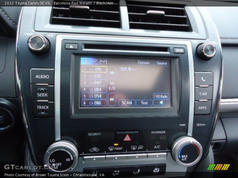 Barcelona Red Metallic / Black/Ash 2012 Toyota Camry SE V6