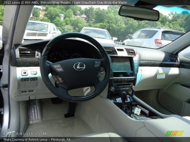 Mercury Silver Metallic / Light Gray/Dark Gray Birds-Eye Maple 2012 Lexus LS 460 AWD