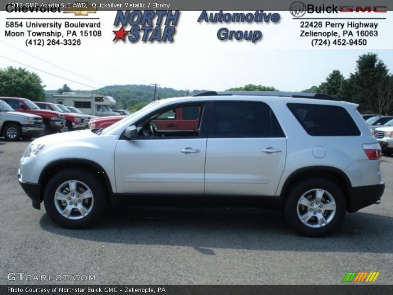 Quicksilver Metallic / Ebony 2012 GMC Acadia SLE AWD