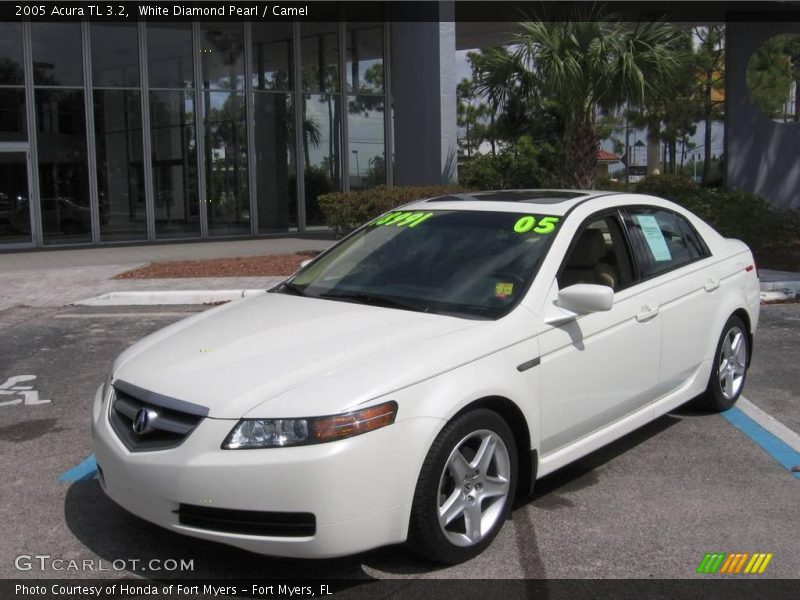 White Diamond Pearl / Camel 2005 Acura TL 3.2