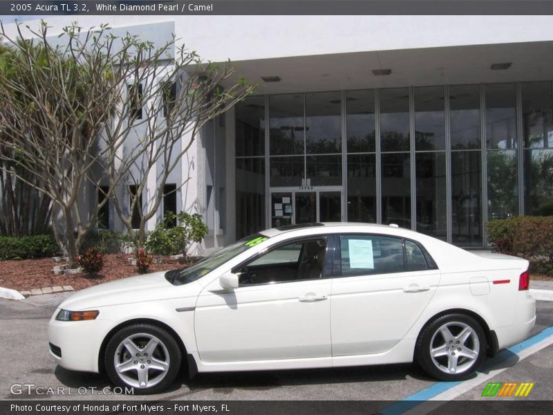 White Diamond Pearl / Camel 2005 Acura TL 3.2