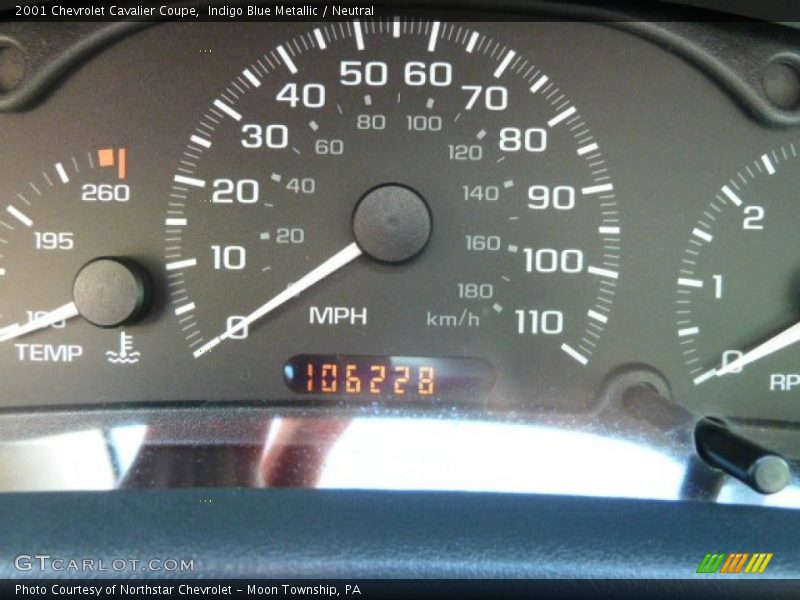 Indigo Blue Metallic / Neutral 2001 Chevrolet Cavalier Coupe