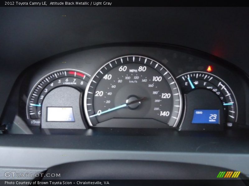 Attitude Black Metallic / Light Gray 2012 Toyota Camry LE