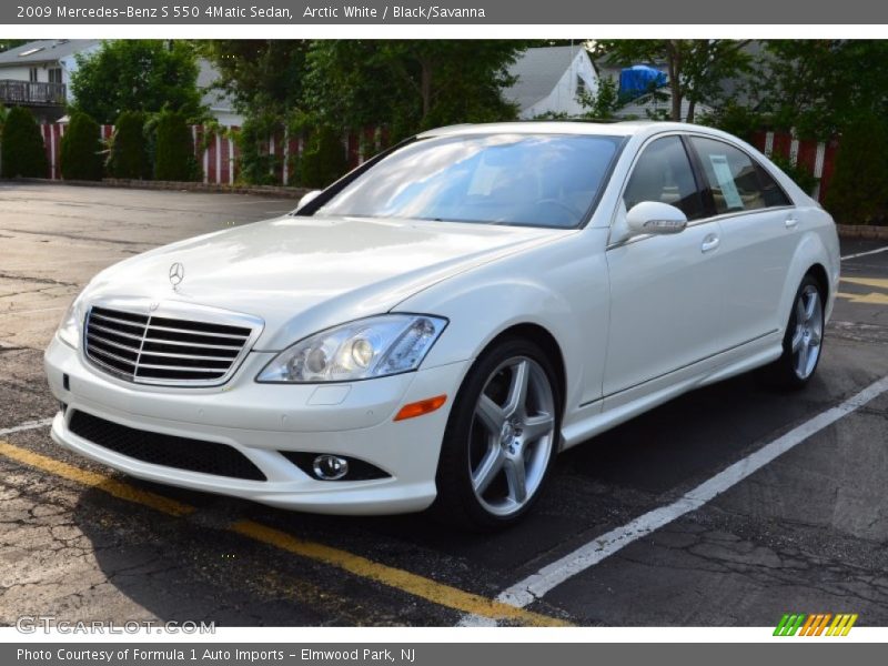 Arctic White / Black/Savanna 2009 Mercedes-Benz S 550 4Matic Sedan